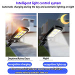 lampe solaire extérieure imperméable led noire moderne autoéclairante télécommande 72000lm