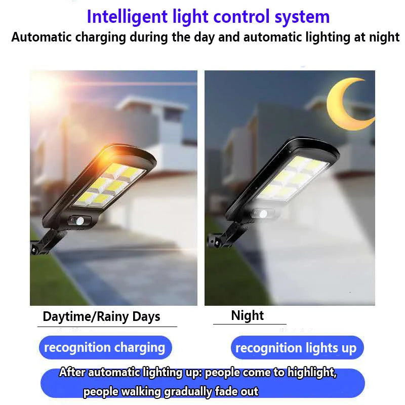 lampe solaire extérieure imperméable led noire moderne autoéclairante télécommande 72000lm