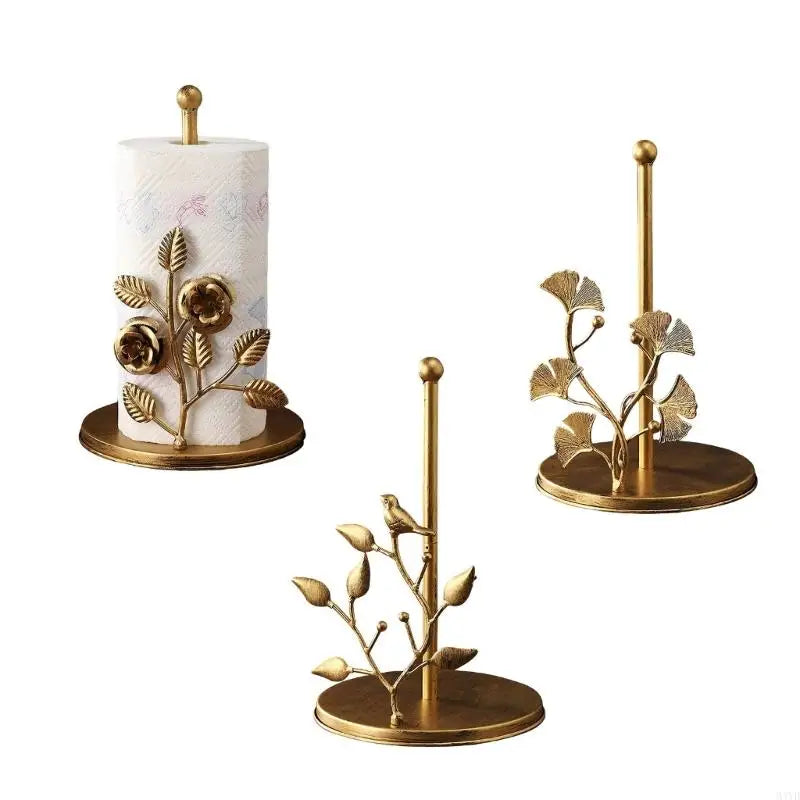porte serviettes floral doré motif feuilles classique fixations papier toilette blanc naturel apaisantintérieur