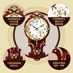 horloge murale bois doré motif floral vintage classique fixation decoration maison