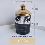 boîtes bougies parfumées art déco moderne vintage illustrations visages géométriques 350ml