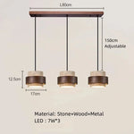 Suspension lumineuse pierre bois texture naturelle moderne salon chambre restaurant