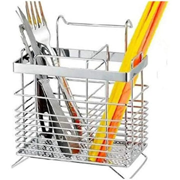 panier ustensiles argenté maille régulière poignées fourchettes cuillères spatules moderne cuisine silver