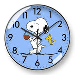 horloge murale snoopy dessin animé noir blanc moderne fixations murs quartz