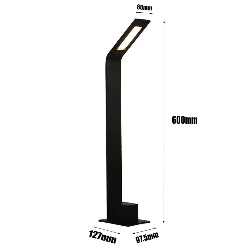 lampe solaire moderne minimaliste noir ip65 led 7w base plate autonomeextérieur