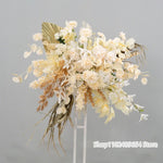 arche decorative boho chic fleurs artificielles blanc beige doré vert