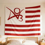 tapisserie décoration chambre dessin animé rayures horizontales symbole abstrait moderne graphique polyestère rouge blanc