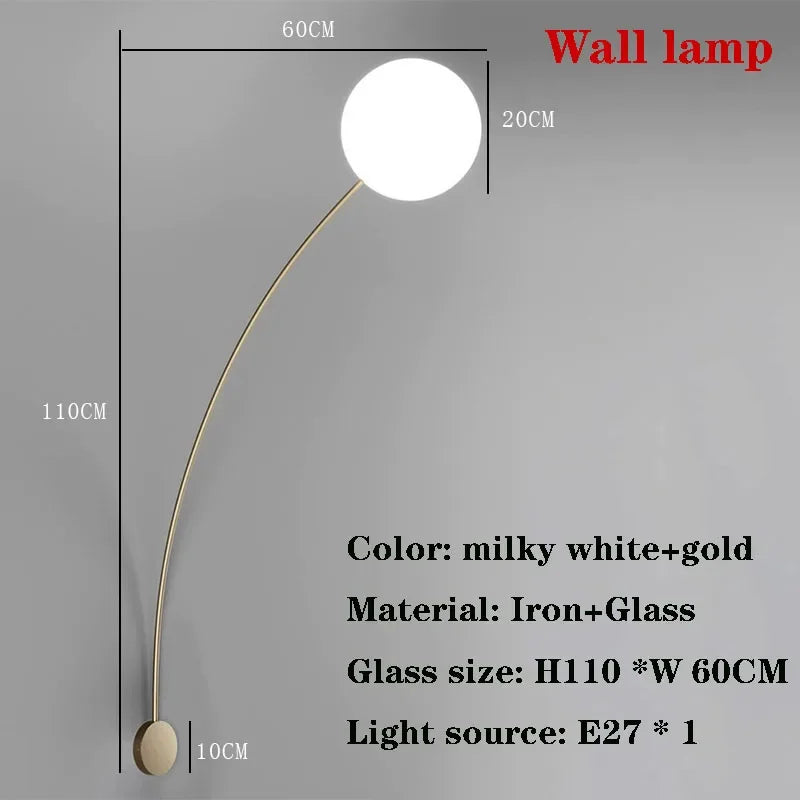 lampe poser moderne dorée lampe verre blanc sphérique éclairage chambre salon minimaliste led adaptable
