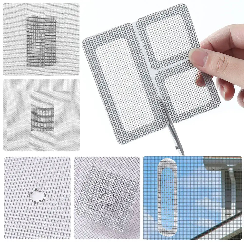 grille protection anti insectes adhésive transparente maille fine fenêtre moustiquaire réparation écran fixe fibre