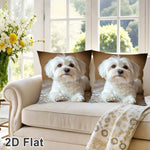 housse coussin chien blanc motif moderne polyester peacheskin fixation salon canapé chambre