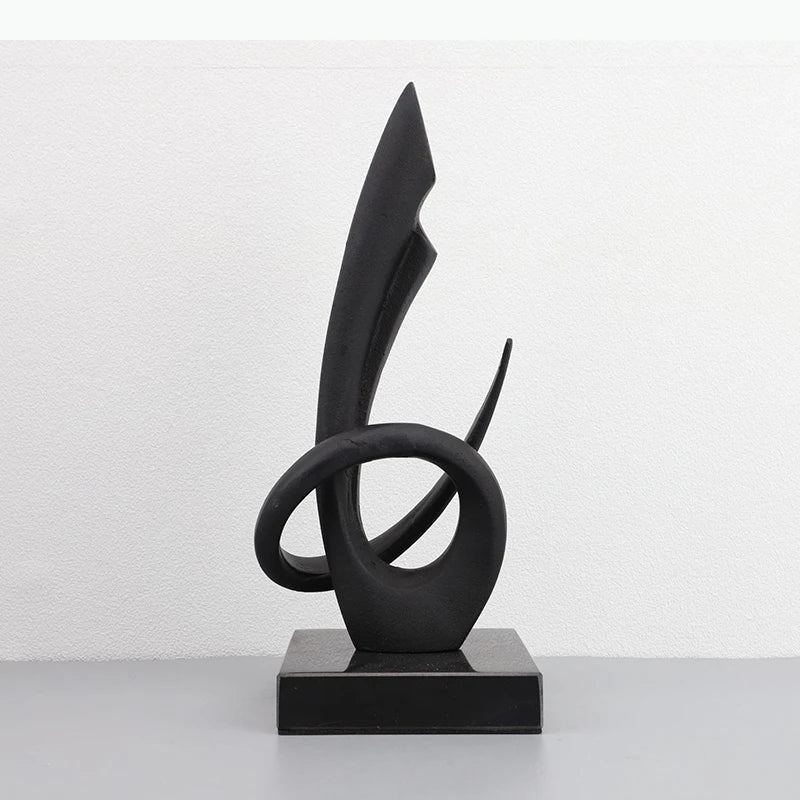 sculpture moderne grenade racine ginseng abstraite cercle noir doré livres décoration
