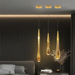 lumière suspendue moderne or transparent verre paillettes contemporaine chambre salon