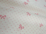 tissu popeline coton biodegradable 160x50cm moderne rayures diagonales points nœuds blanc bleu rose vert