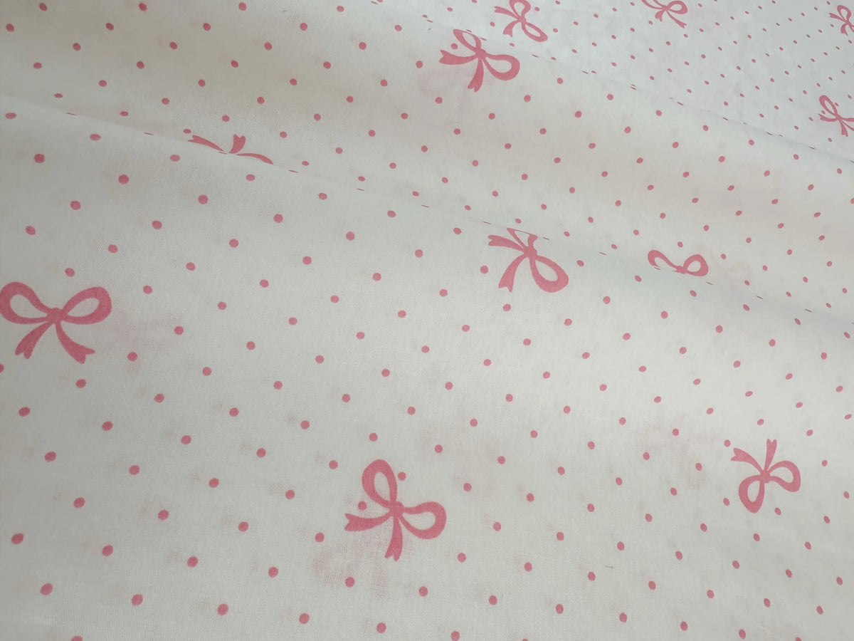 tissu popeline coton biodegradable 160x50cm moderne rayures diagonales points nœuds blanc bleu rose vert