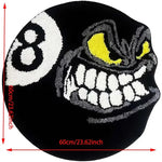 tapis anti dérapant moderne noir blanc visage souriant chiffre motif floralintérieur chambre salon