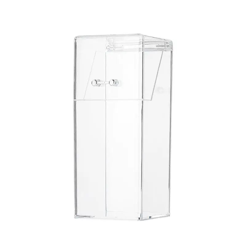 boîte rangement transparente moderne masques poignée anti poussière pinceaux maquillage