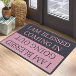 tapis d'entrée moderne antidérapant résistant rides bleu orange marron rose gris
