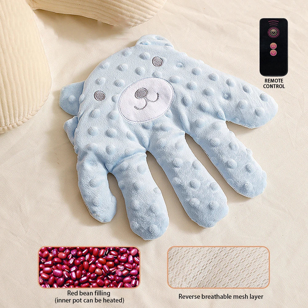 gant massage bébé blanc ours texture douce coton polyester apaisant sommeil massage