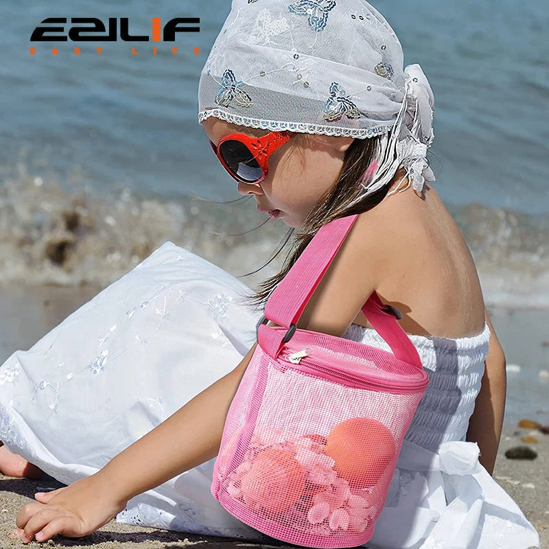 sac plage pliable bleu rose vert violet maille fine moderne pratique adjustable fun tri