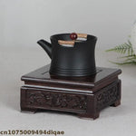 socle bois ébène miniature plateau vase théière décor traditionnel asiatique occasionnels