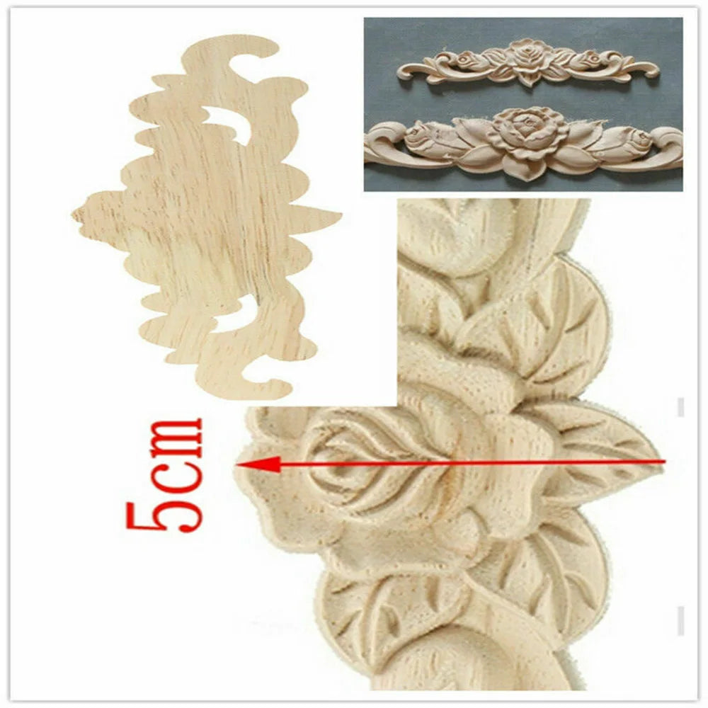 décorations bois sculpté motifs floraux classiques rose feuillage meubles artisanat vintage