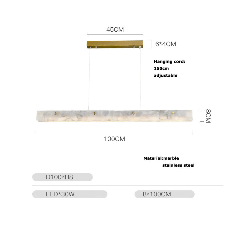 lampe suspendue marbre moderne blanc beige doré intérieur salon chambre