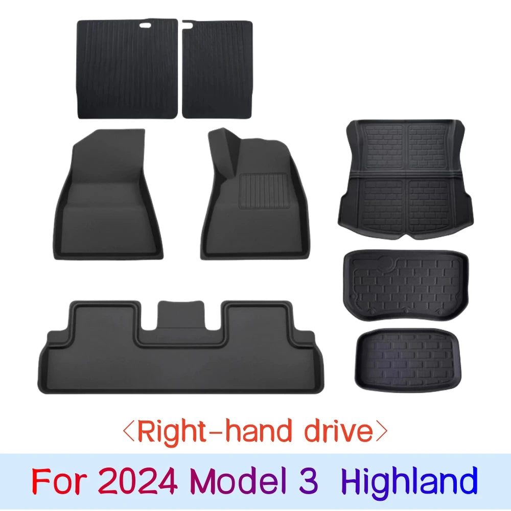 tapis sol coffre tesla model model noir antidérapant 3d fibre synthétique fibre naturelle environnement
