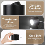 spot lumineux led 7w blanc noir moderne couleurs changeables 80x50mm