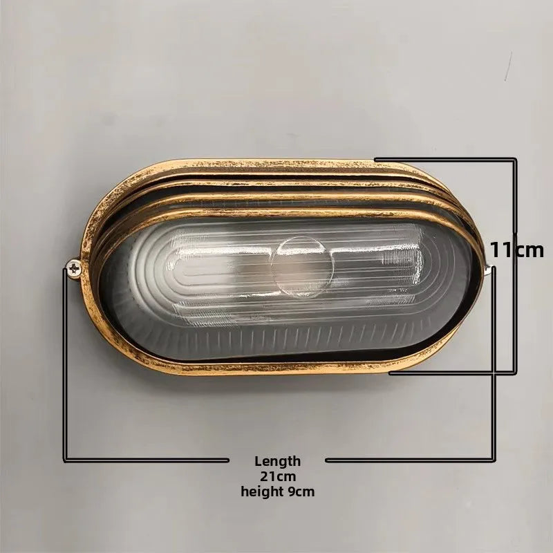 lampe murale led or noir vintage rayures dorées surface lisse extérieure ip55 hydrofuge