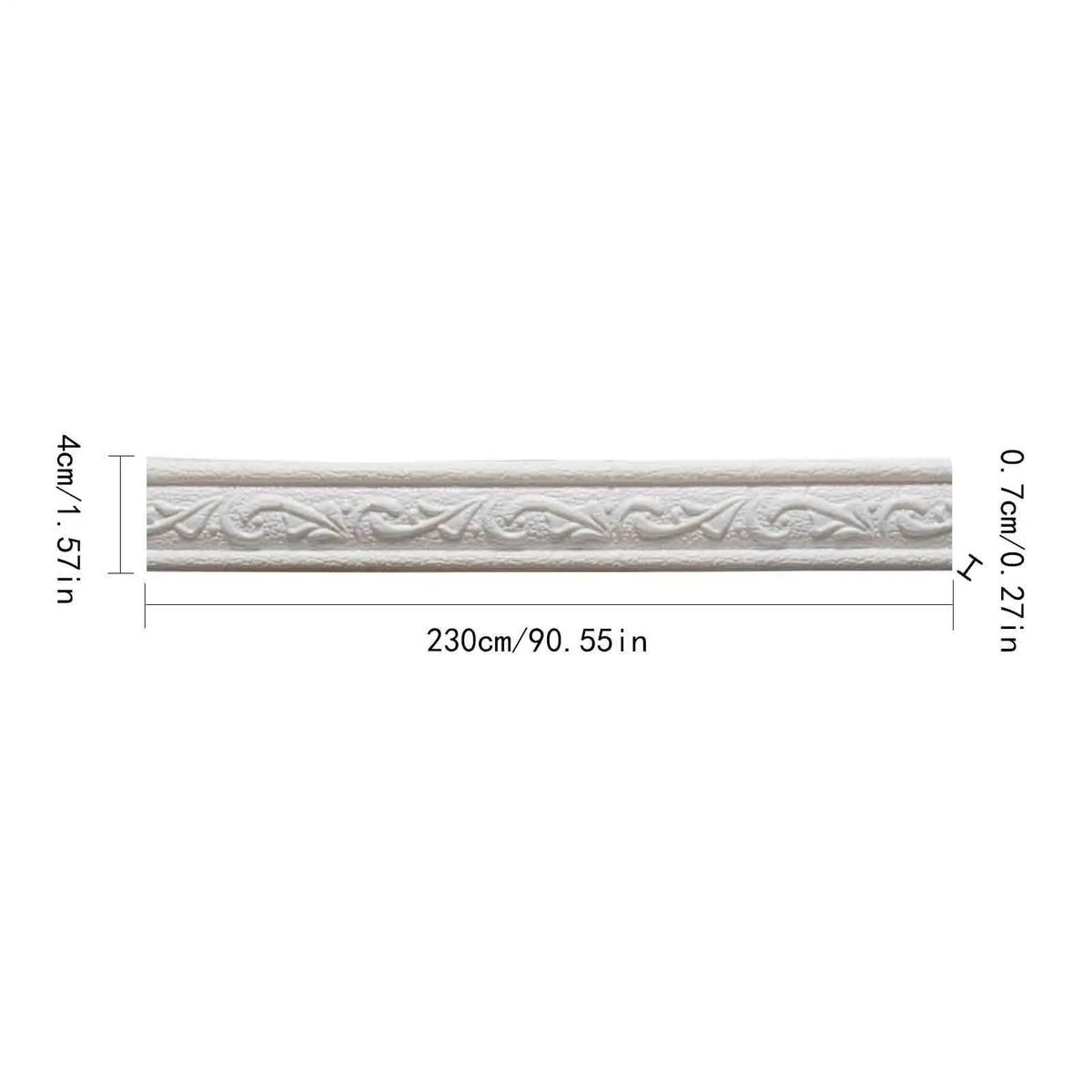 bordure murale adhésive 3d relief floral 230cm classique décorative decoration