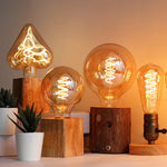 ampoules led transparentes spirale dorée vintage filament e27 220v 4w a60 st64 t45 g80