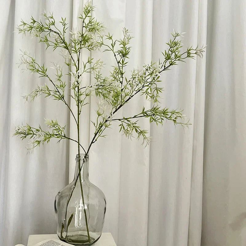 décoration maison branche artificielle feuilles vertes transparentes moderne minimaliste anniversaire mariage pendaison crémaillèreintérieur