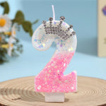 bougies decoratives pailletees blanc rose argenté festif tringle inclusion boite rangement transparente