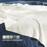 couverture d'été coton bambou solide blanc texture relief moderne