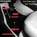 tapis sol voiture tesla model cuir artificiel fibre synthétique noir blanc moderne sac rangement