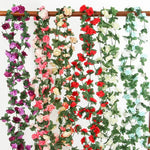 guirlande fleurs artificielles roses violet rose blanc rouge extérieur mariage romantique
