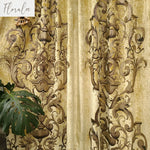 rideaux baroques floraux opaques valance ornements tringle rideau decoration luxe polyester transparence blanc or