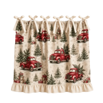 tablier cuisine noël motifs sapins étoiles boules poinsettia vintage opacité rubans fixations festive rustic