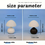 lampe table champignon blanc noir minimaliste interrupteur feutre antidérapant led usb nocturne chambre
