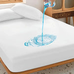 drap housse imperméable matelas blanc tricot jersey doux respirant élastique lit chambre
