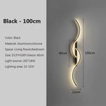 lampe murale led or noir ondulé moderne chambre salon étude entrée 10 15m²