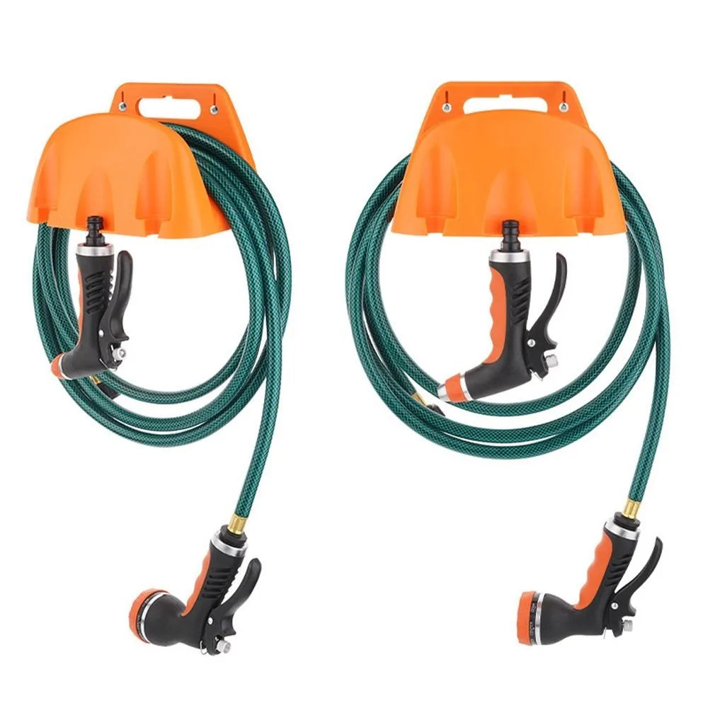 support mural tuyau arrosage bleu orange noir pistolet eau jardin utilitaireextérieur