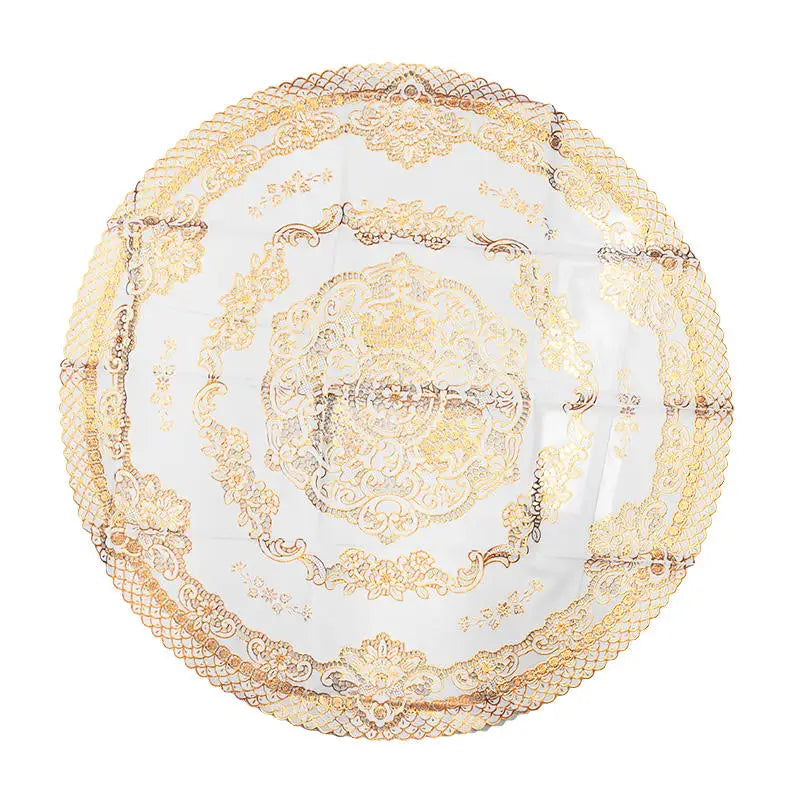 serviette table moderne broderie fleur doré réutilisable imperméable maison fête banquet