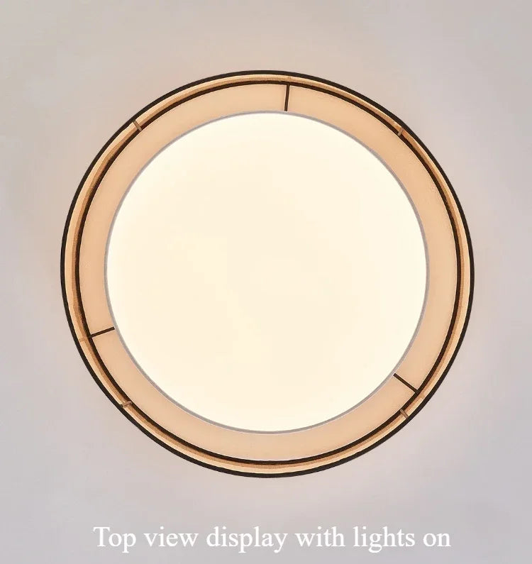 plafonnier led tissu moderne opalescent beige clair noir éclairage quotidien minimaliste