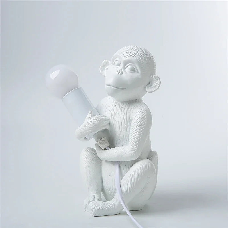 lampes decoratives forme singe blanc noir doré texturé moderne chambre enfants