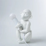 lampes decoratives forme singe blanc noir doré texturé moderne chambre enfants