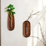 vase mural bois transparent décoration naturelle moderne fleurs plantes murales minimaliste