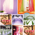 rideaux deco blanc soie translucides mariage anniversaire saint valentin bouquets fleurs