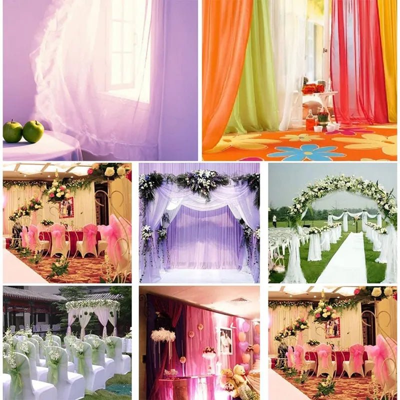 rideaux deco blanc soie translucides mariage anniversaire saint valentin bouquets fleurs
