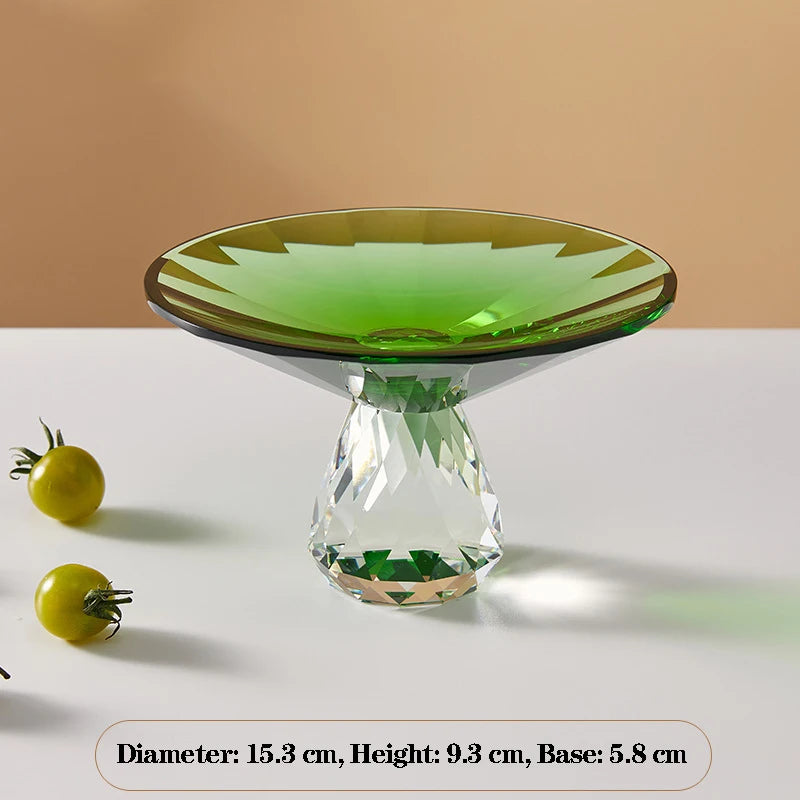 plateau dessert cristal transparent facetté moderne élégant fruits collations luxe